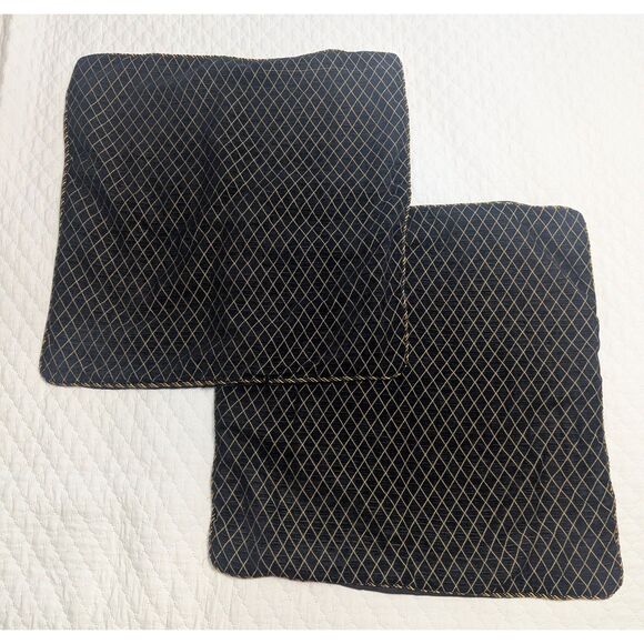 👑 Black & Gold Euro Sham Set 26x26 Preowned - Picture 2 of 7